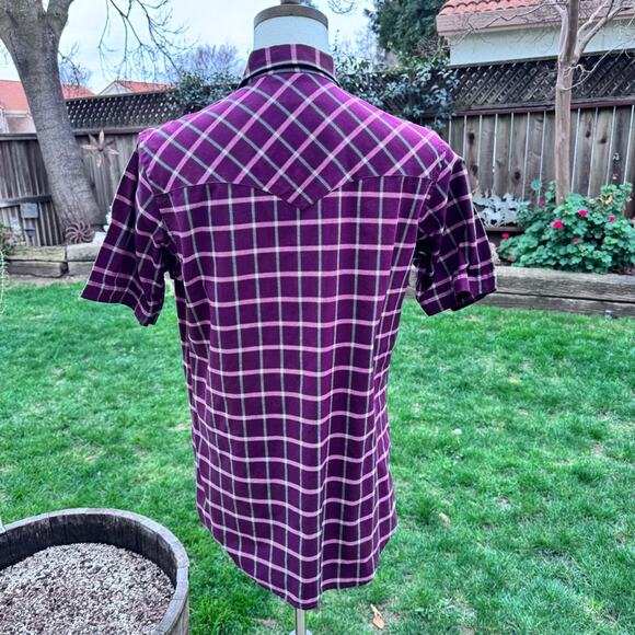 Ely Cattleman Shirt Mens 15.5  Plaid Short Sleeve Cowboy Western Pearl Snap - Picture 5 of 12